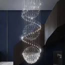 Spiral LED Crystal Chandelier by Axyaa: Luxury Hanging Corridor Lamp