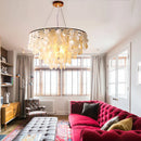 Axyaa Nordic Shell Chandelier LED Pendant Lamp Gold Chrome Round Modern Hanging Chandeliers