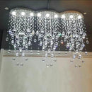 Axyaa Oval Crystal Chandelier Pendant Light for Living Room and Bar