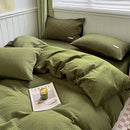 Axyaa Waffle Jacquard Cotton Queen Bedding Set with Sheets, Quilt Cover & Pillowcases