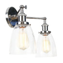 Axyaa 2-Head LED Wall Sconce Industrial Iron Glass Retro Stair Light Fixtures
