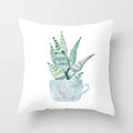Tropical Cactus Succulent Plant Print Pillow Cover for Home Decor by Axyaa