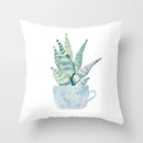 Tropical Cactus Succulent Plant Print Pillow Cover for Home Decor by Axyaa