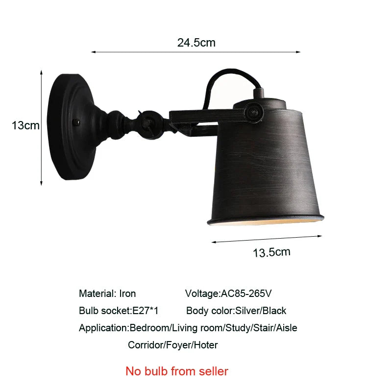 Axyaa Retro Loft Adjustable Wall Lamp for Home and Commercial Spaces