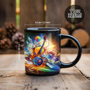 Axyaa Music Themed Ceramic Mug with Piano & Violin Picture - Perfect Birthday Gift