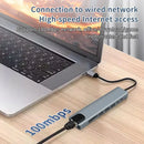 Axyaa 8-in-1 USB C Hub with 4K HDMI, 87W PD, USB 3.0, RJ45, SD/TF Card Reader