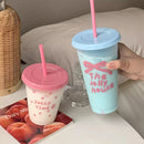 Axyaa Kawaii Tumbler with Straw: Cute Cold Cup for Juice, Milk Tea, Coffee, 700ml