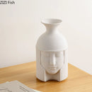 Axyaa Ceramic Warrior Head Vase for Artificial Flowers Decoration