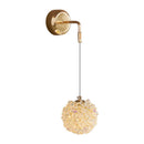 Axyaa Crystal Ball Wall Lamp, Elegant Bedroom Lighting for Girls, Lychee Trendy Design