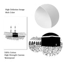 Kaaba Al Aqsa Mosque Black White Islamic Calligraphy Wall Art Canvas Print by Axyaa