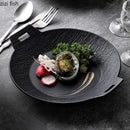 Axyaa Ceramic Double Ear Plate: Deep, Salad, Pasta, Dessert Plates - Creative Tableware