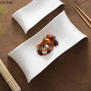 Axyaa White Ceramic Pillow Plate Dessert Sushi Specialty Tableware