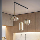 3-Light Amber Glass Pendant Lamp by Axyaa - Vintage Industrial Ceiling Fixture