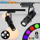 Axyaa RGB LED Track Lights with Adjustable Focus, Stage Zoom, and Logo Projector