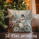 Axyaa Winter Scene Rectangular Cushion Covers for Sofa, Bedroom, Car