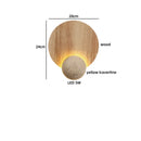 Axyaa LED Pull Chain Wall Light: Yellow Cave Stone Wood Wabi Sabi Design