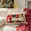 Axyaa Red Green Embroidered Snowflake Pillowcase 30x50/45x45cm
