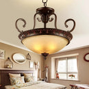 Axyaa Retro Metal Glass Ceiling Light Chandelier for European Living Room