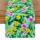Watercolor Flowers Rabbit Table Runner | Axyaa Kitchen Dining Wedding Decor
