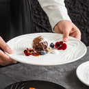 Axyaa Matte Ceramic Ripple Plate - Specialty Tableware for Snacks, Sushi, and Desserts