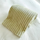 Axyaa Rabbit Plush Flannel Blanket Cover - Cozy Nap Blanket, Machine Washable