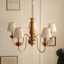 Axyaa Vintage Fabric Wood Chandelier for Home Lighting