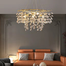 Axyaa Branch Crystal LED Chandelier Golden Finish for Indoor Lighting