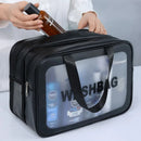 Axyaa Double Transparent PU Makeup Bag for Travel & Fitness Essentials