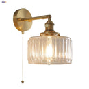 Axyaa Copper LED Wall Light with Clear Glass Rotate Bedside Lamp