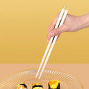 Axyaa White Metal Alloy Chopsticks Set - 5 Pairs Reusable Japanese Chinese Korean Tableware
