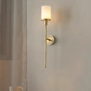 Axyaa Nordic Brass Wall Lamp with Marble Sconce & LED Light