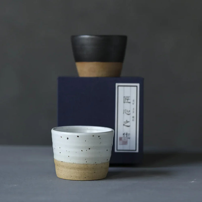 Axya Coarse Pottery Tea Cup - Handmade Japanese Kung Fu Tea Set - Retro Master Cup