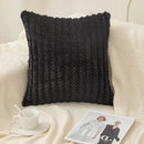 Axyaa Striped Faux Rabbit Fur Pillowcase Cojines - Modern Nordic Solid Color