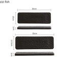 Axya Ceramic Sushi Dessert Plate Set Household Tableware Solid Color Rectangular Crafted Plate