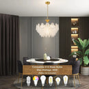 Axyaa Feather Crystal Chandelier & Modern Minimalist Room Lighting Fixtures