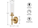 Retro Brass Wall Light with Glass Shade by Axyaa