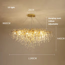 Axyaa Golden Crystal Tear Drop Ceiling Light for Living Room & Bedroom