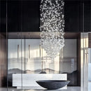Axyaa Crystal LED Chandelier: Modern Luxury Staircase Lighting for Home Hallway