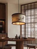 Axyaa Bamboo Leaf Ink Pendant Lights for Bedroom, Tea Room, and Study