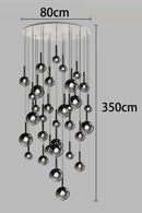 Axyaa Crystal Chandelier Stair Pendant Lamp Living Room Pendant Lights Interior Lighting