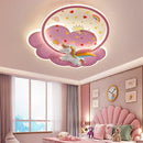 Axyaa Unicorn Pink LED Ceiling Lamp for Princess Room and Nursery.