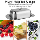 Axyaa Stainless Steel Butter Dish with Lid - Kitchen Storage Container