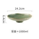 Axyaa Ceramic High-Footed Seafood Sashimi & Sushi Plates Set - Retro Restaurant Tableware