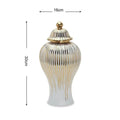 Axyaa Ceramic General's Vase in Electroplated Gold Finish
