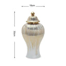 Axyaa Ceramic General's Vase in Electroplated Gold Finish