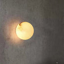 Axyaa Alabaster Round Ball LED Copper Wall Lamp for Bedroom Luxury Lighting