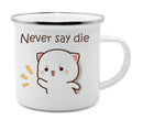 Axyaa Cat Enamel Coffee Mug - Unique Funny Tea Cup for Travel and Home