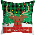 Axyaa Green Plaid Christmas Pillow Cover - Festive Home Decor