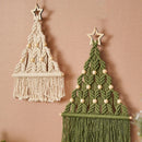 Axyaa Boho Christmas Macrame Wall Art Tree Decor - Holiday Xmas Hanging
