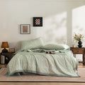 Axyaa Double-Layer Yarn Soybean Summer Quilt Set - Cotton Printed Bubble Design